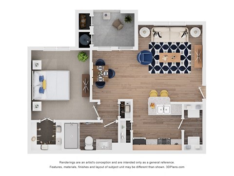 Brazos Floor Plan at Ten 06 at Joshua Station Apartments, Texas